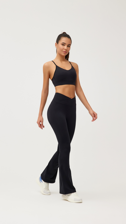 Aurora V Crossover High Waisted Flare Bootcut Sports Leggings