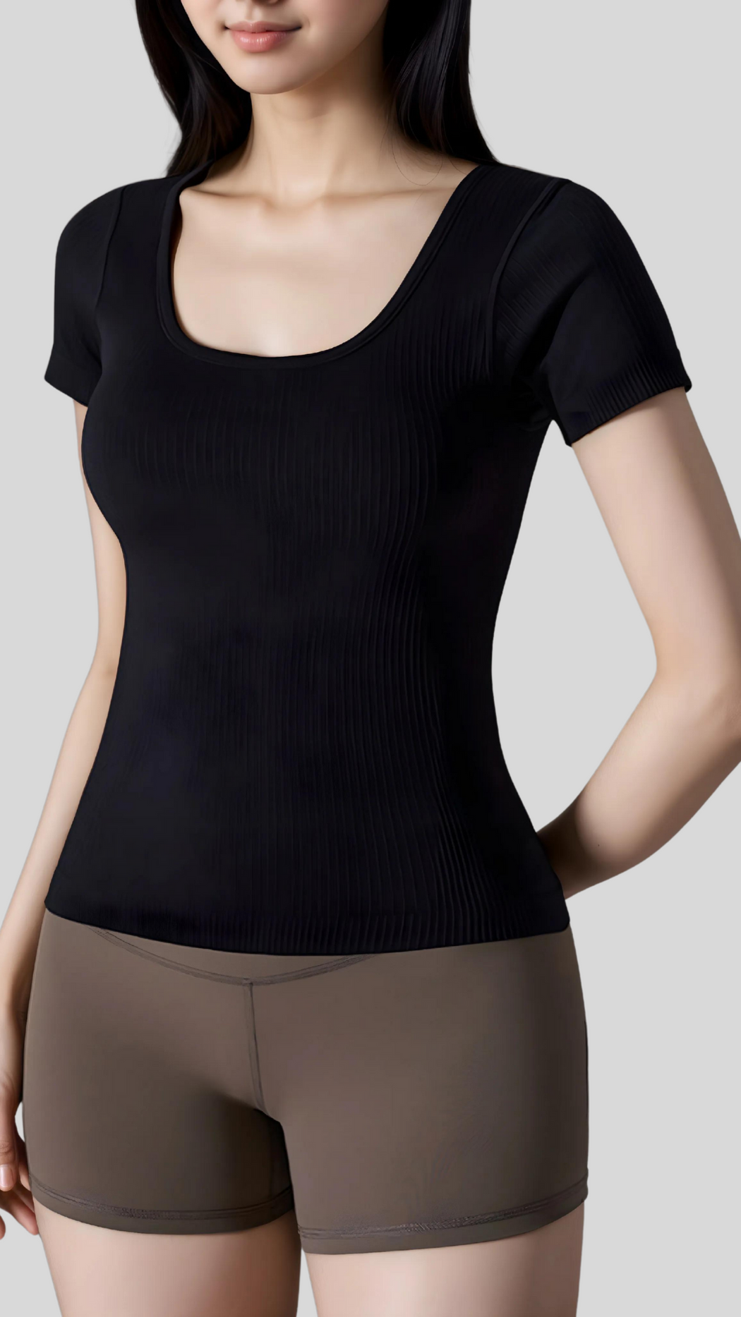CoreEase Ribbed Fitted Tee