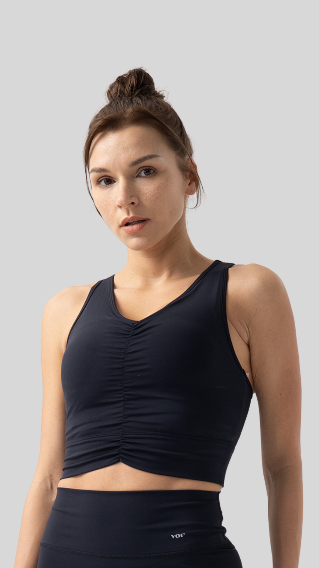 EcoLuxe Long Line Front Fold Bra Top
