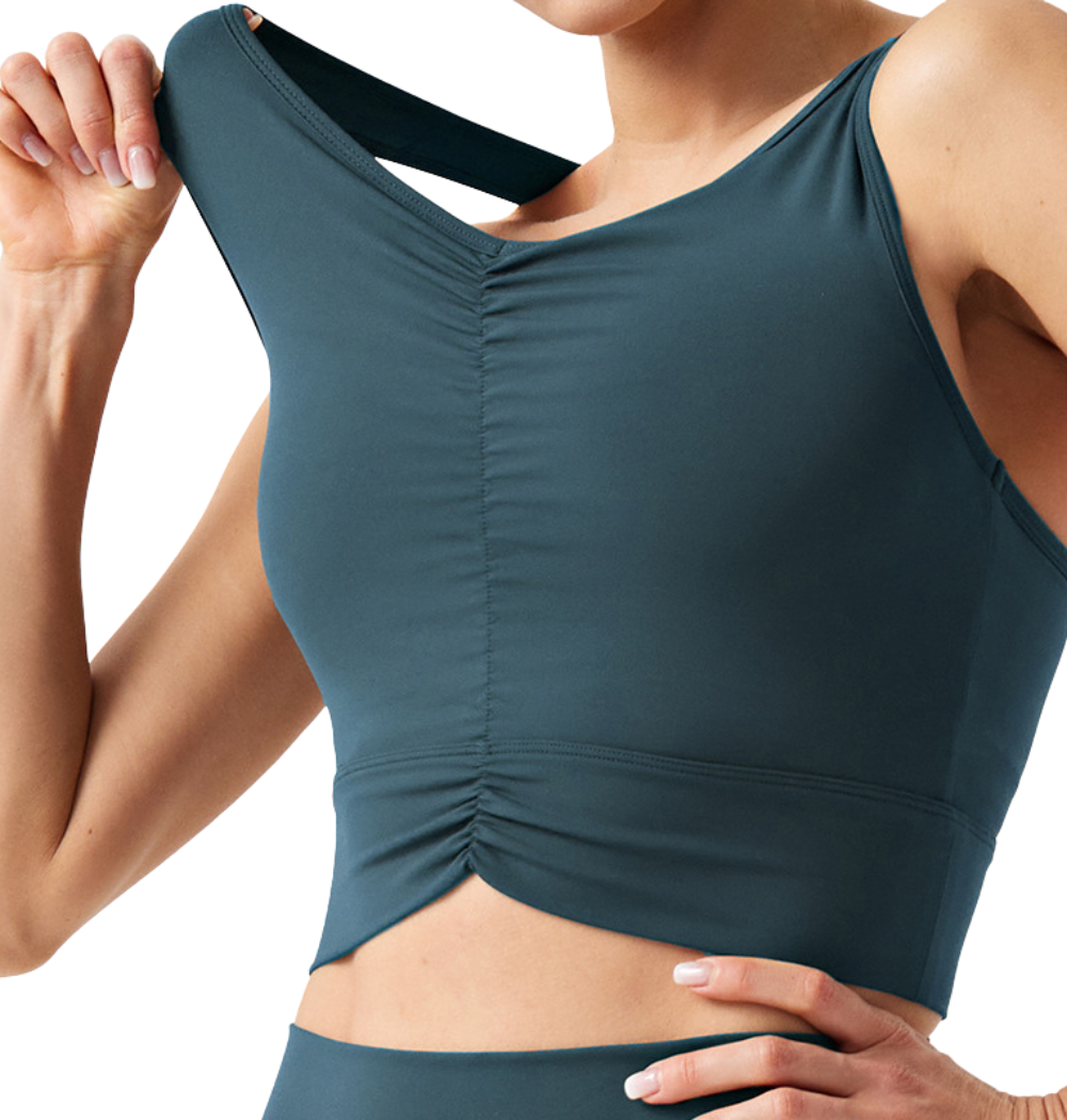 EcoLuxe Long Line Front Fold Bra Top