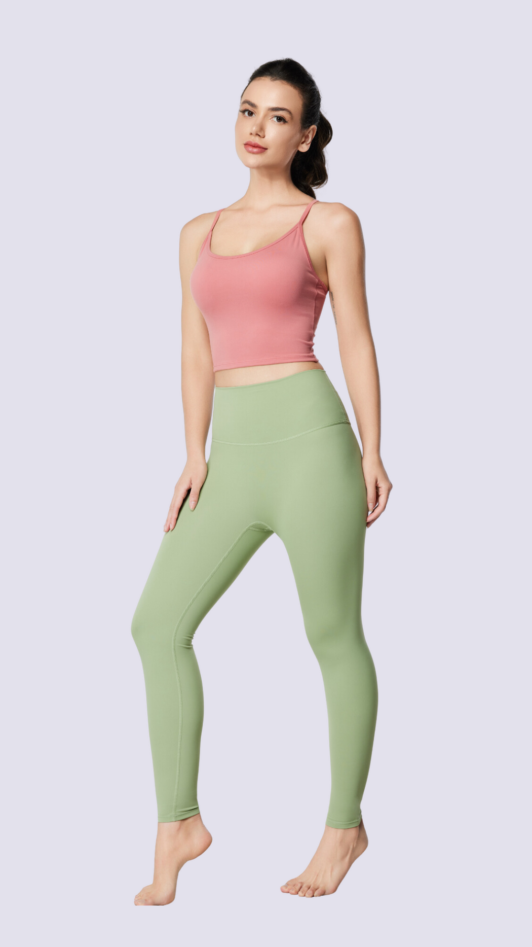 Essential Yoga Leggings with Back Pocket - Multiple Colors Asian Length