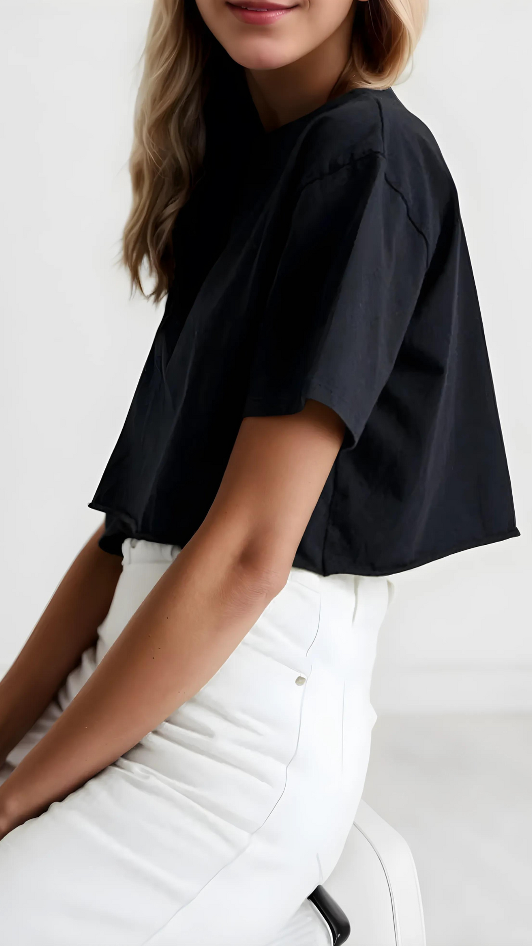 CottonEase Short Sleeve Crop Tee
