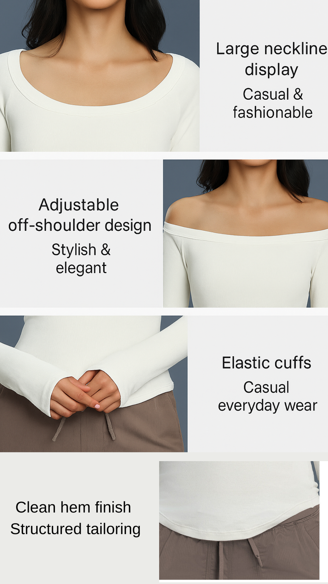 Evara Off-Shoulder Rib Top