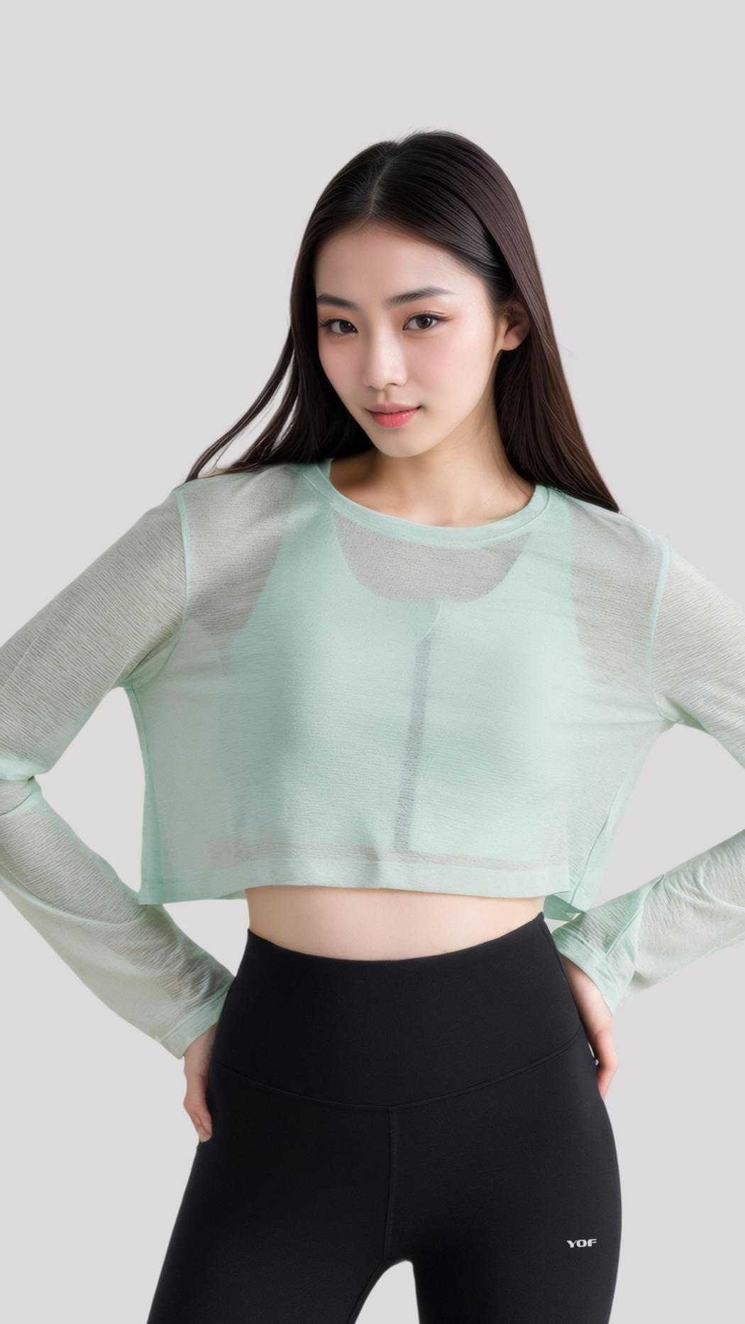 AirFlow Performance Long-Sleeve Crop Top