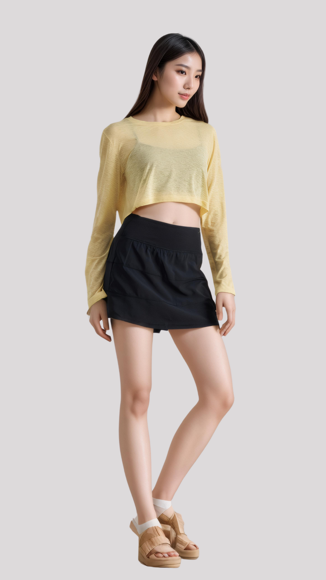 AirFlow Performance Long-Sleeve Crop Top