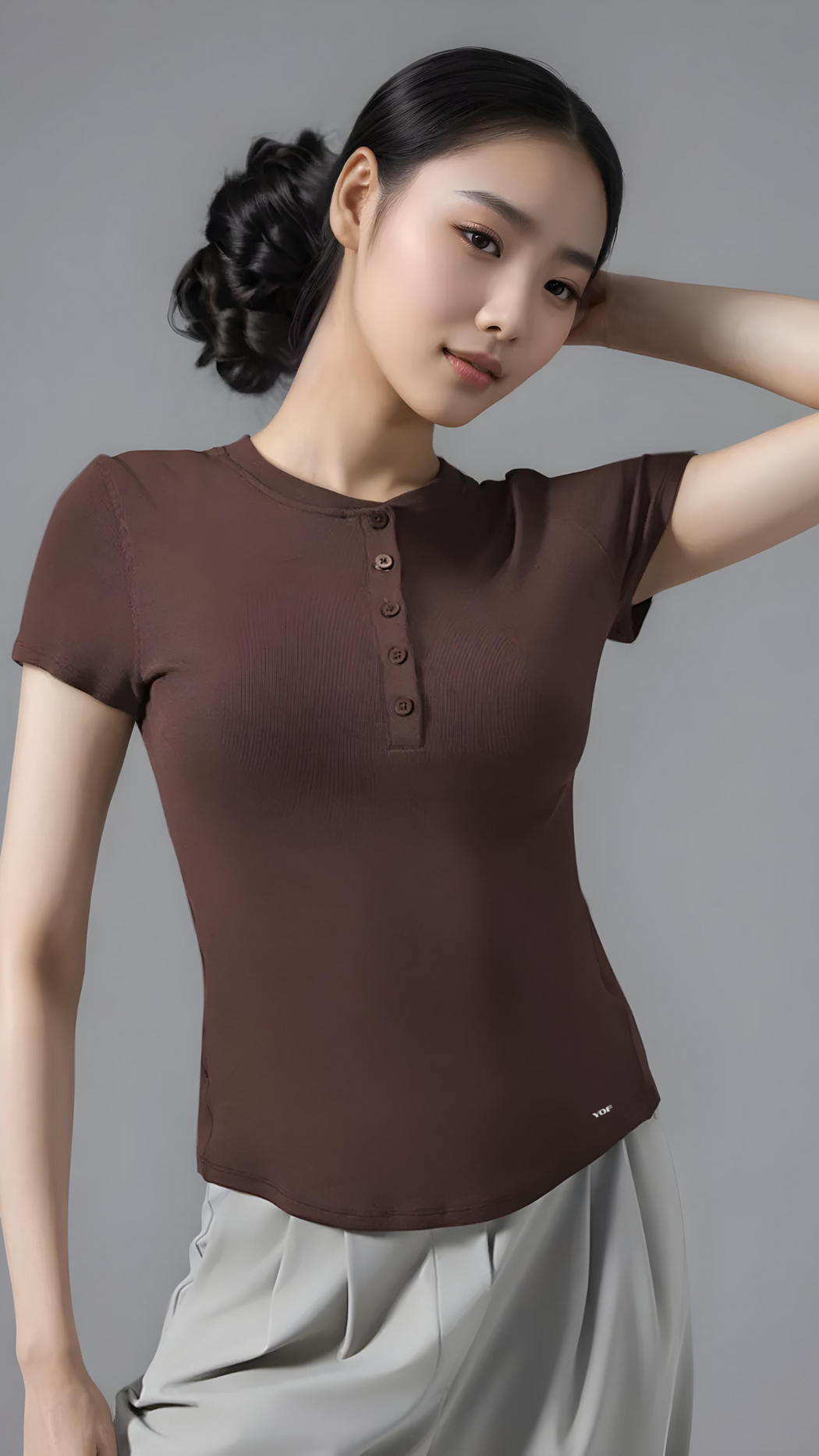 MODENA Henley Ribbed Tee