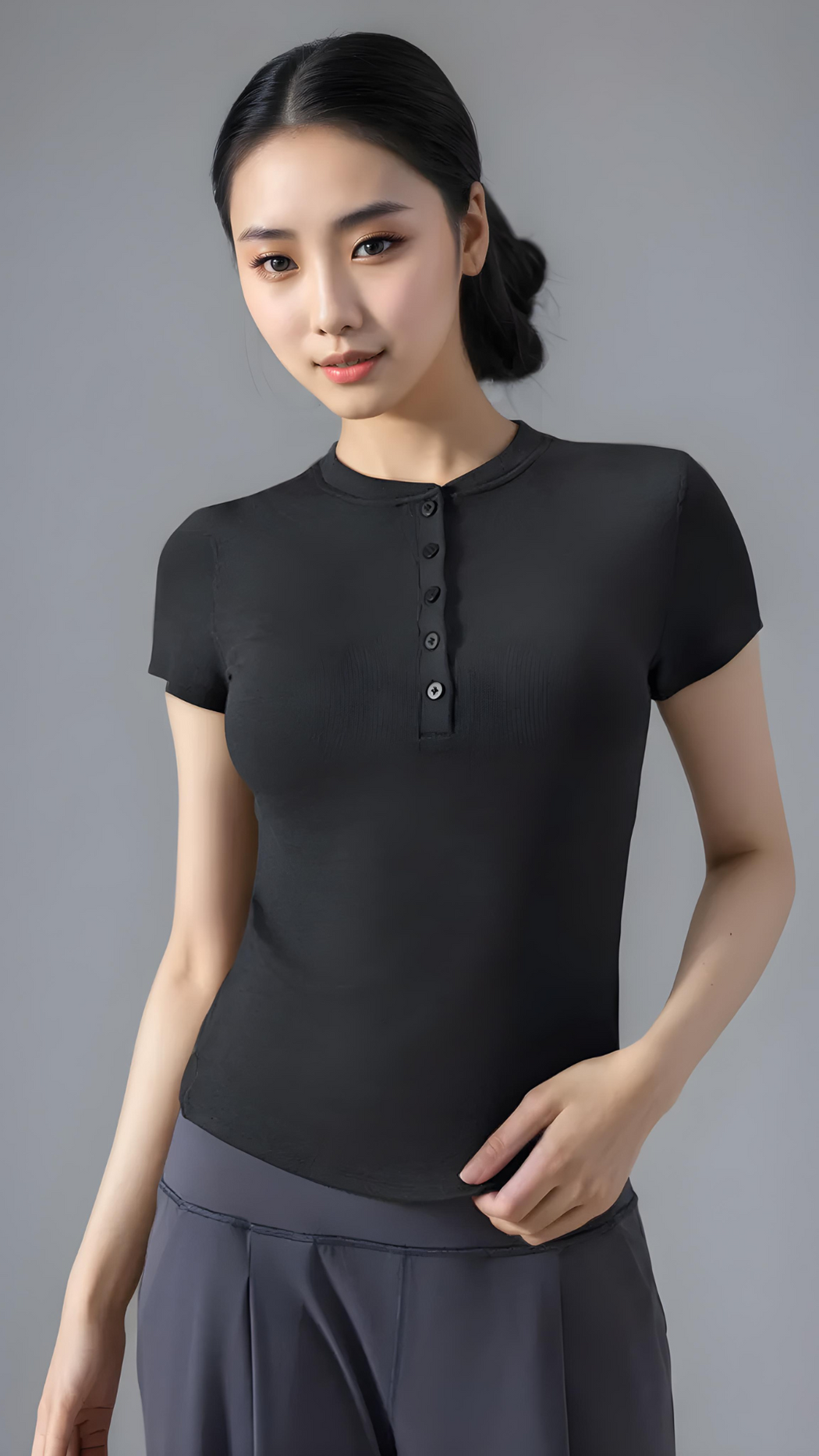 MODENA Henley Ribbed Tee