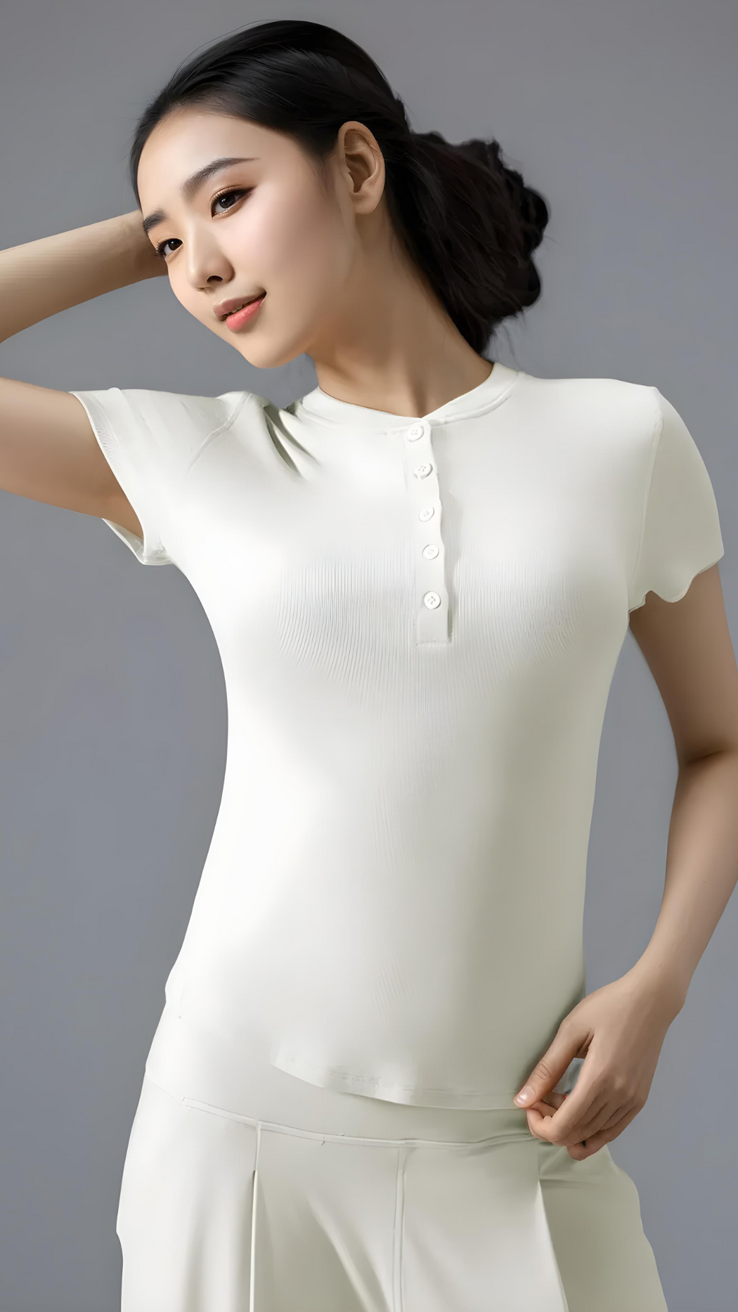 MODENA Henley Ribbed Tee