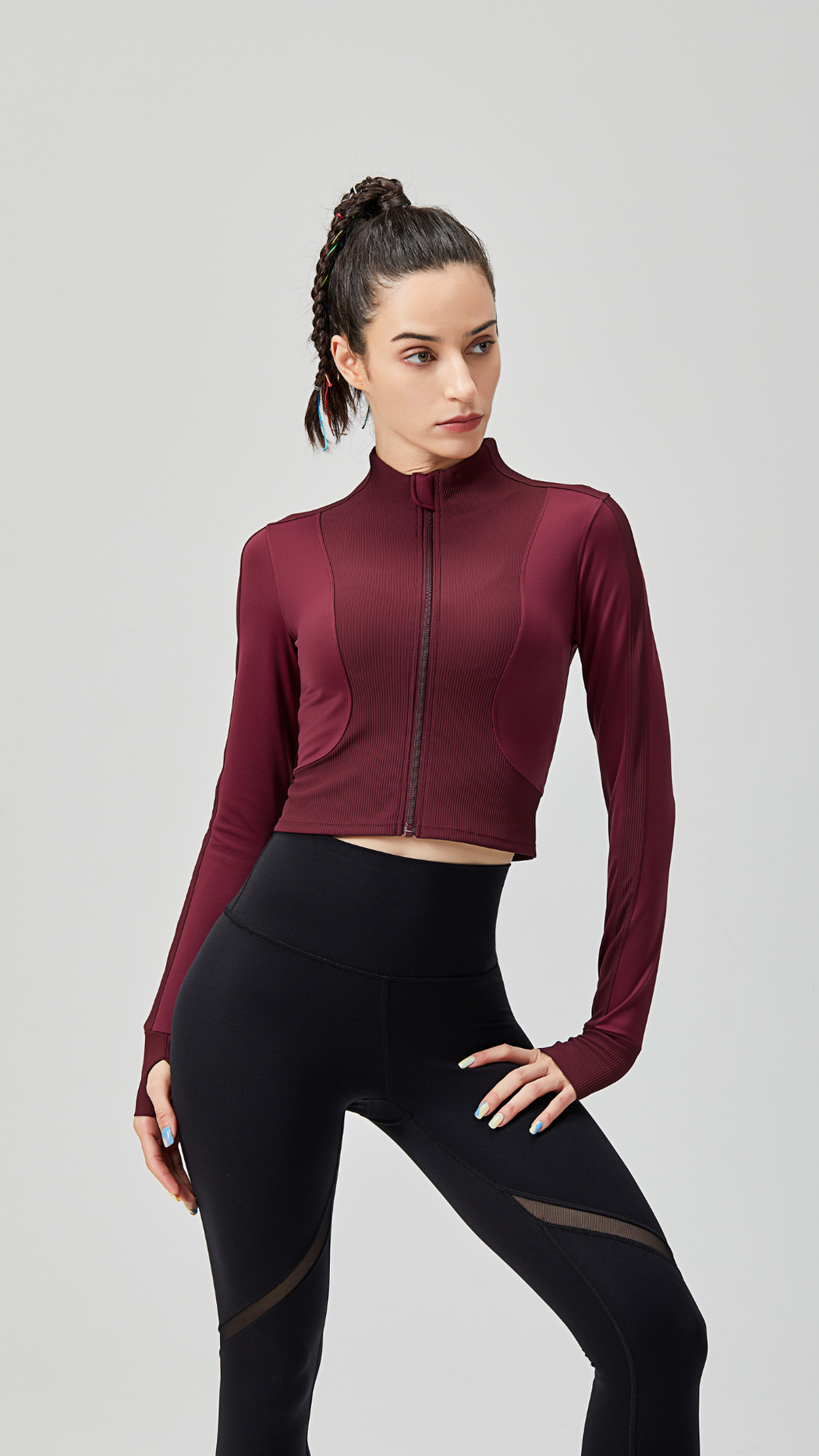 The Dual-Tone Ribbed Luxe Crop Jacket