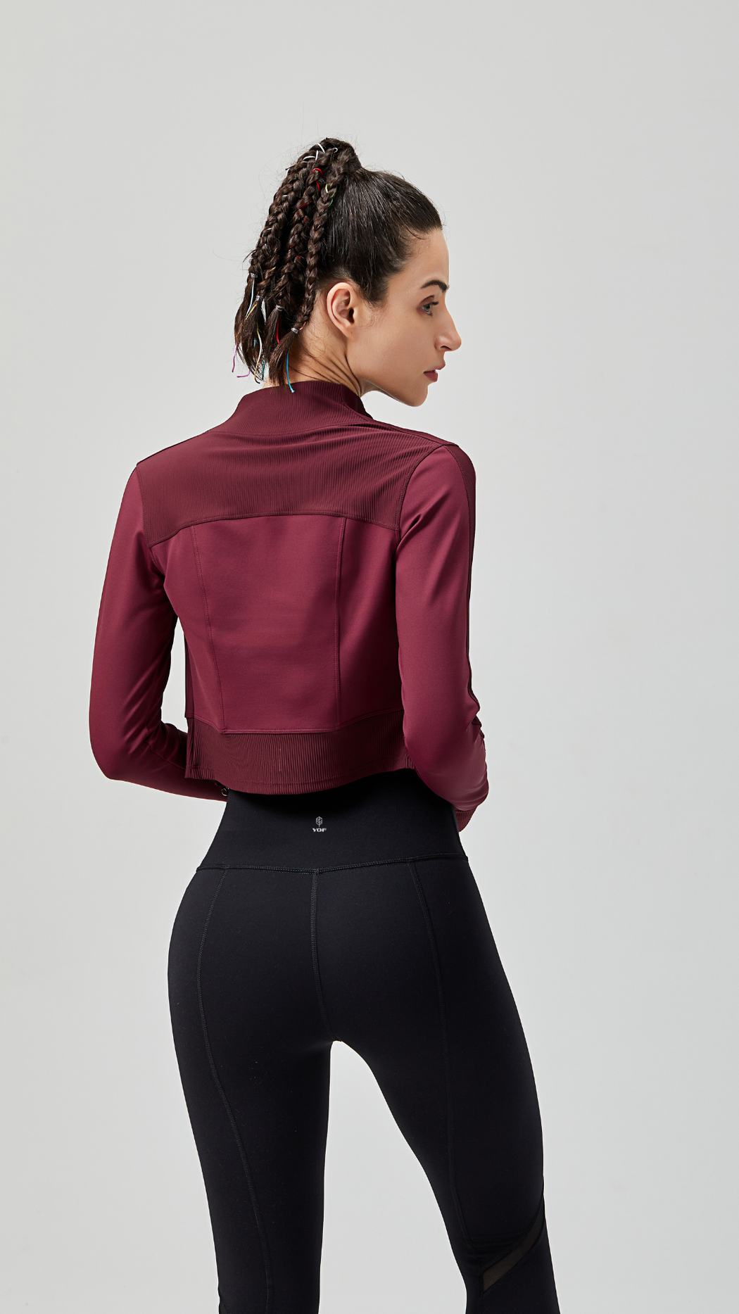 The Dual-Tone Ribbed Luxe Crop Jacket
