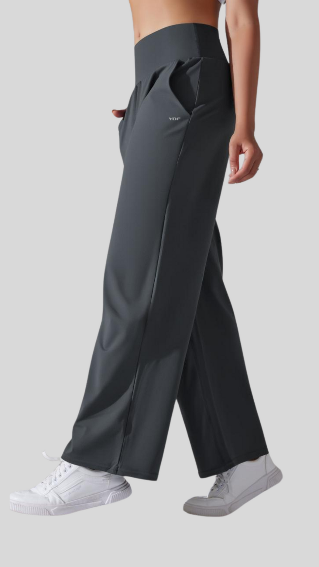 GlideFit High Waist Wide Leg Pants With Side Pockets Asian Length (96 - 102cm)