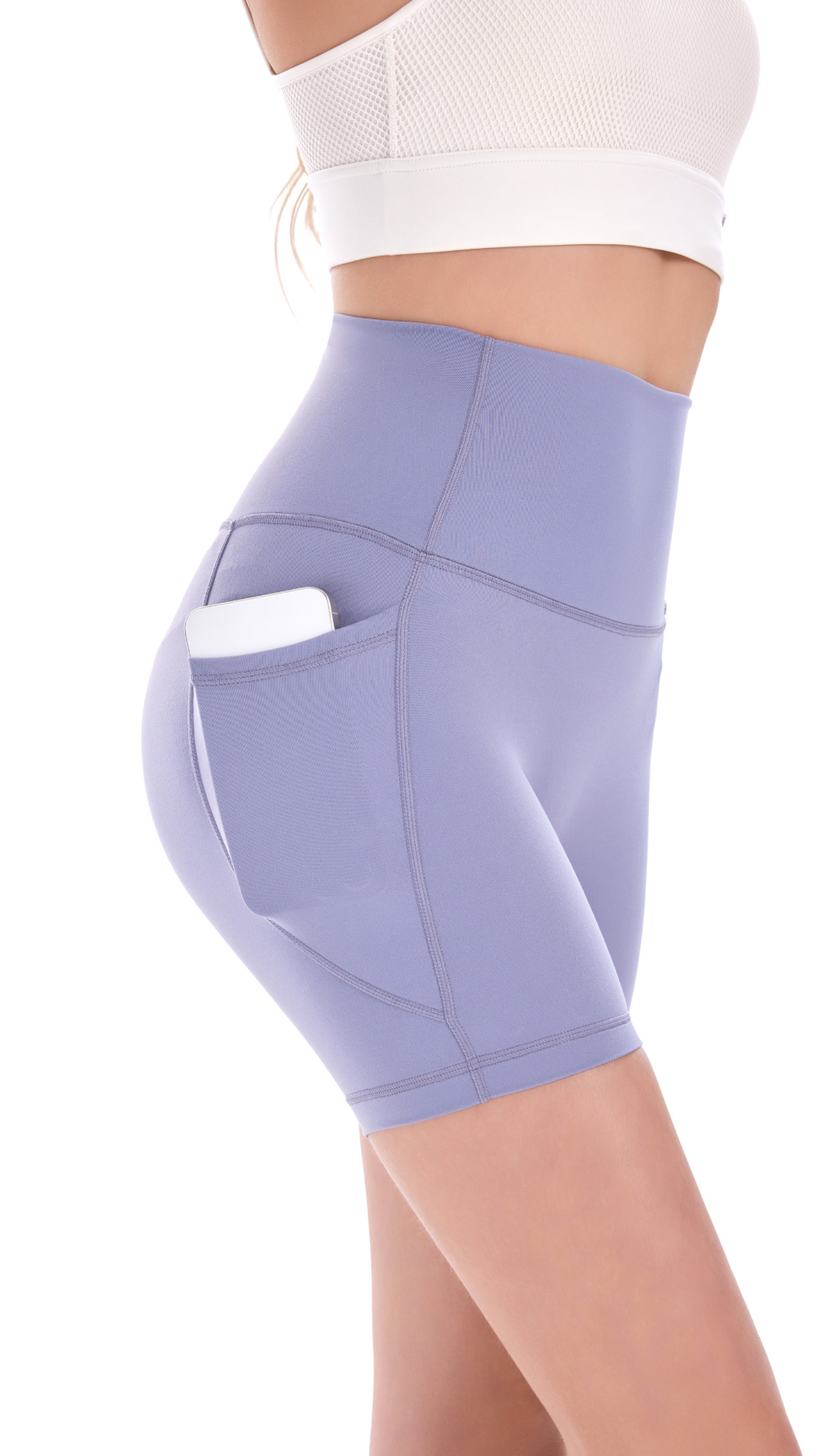 YOF Signature High Waisted SculptFlow 6" Inseam Shorts Blue