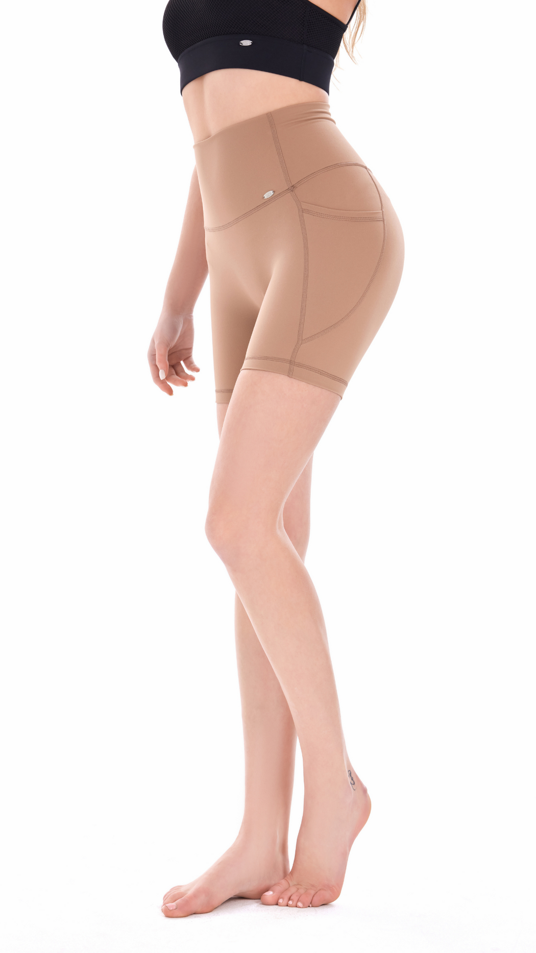 YOF Signature High Waisted SculptFlow 6" Inseam Shorts Brown