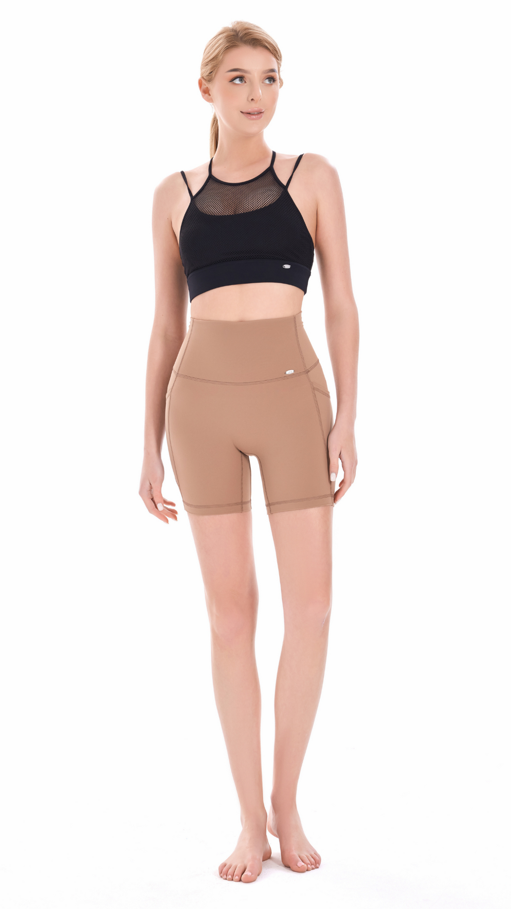 YOF Signature High Waisted SculptFlow 6" Inseam Shorts Brown