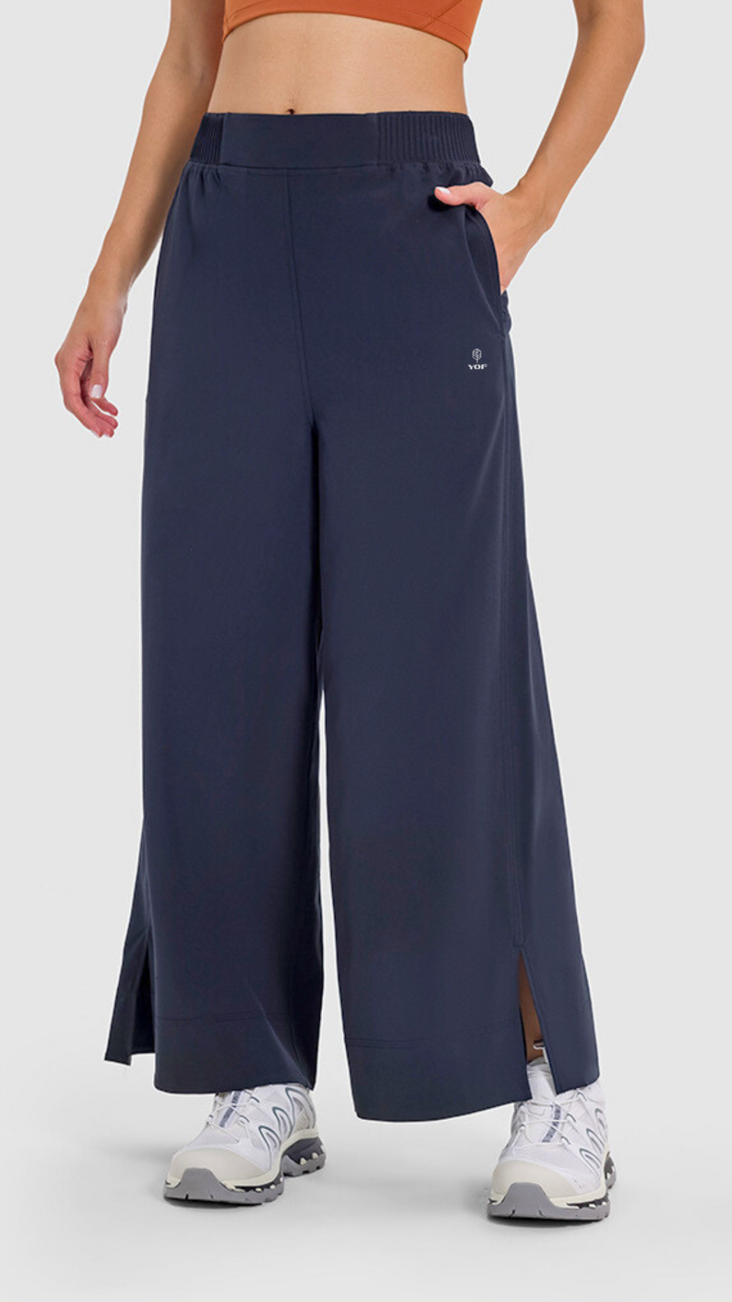 Wide Leg High Waist Super Soft Sports Cropped Pant (Asian Fit)