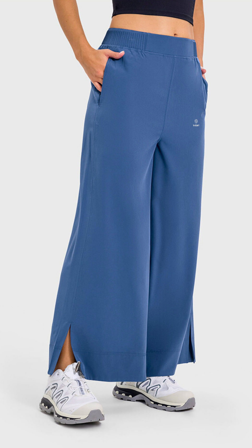 Wide Leg High Waist Super Soft Sports Cropped Pant (Asian Fit)