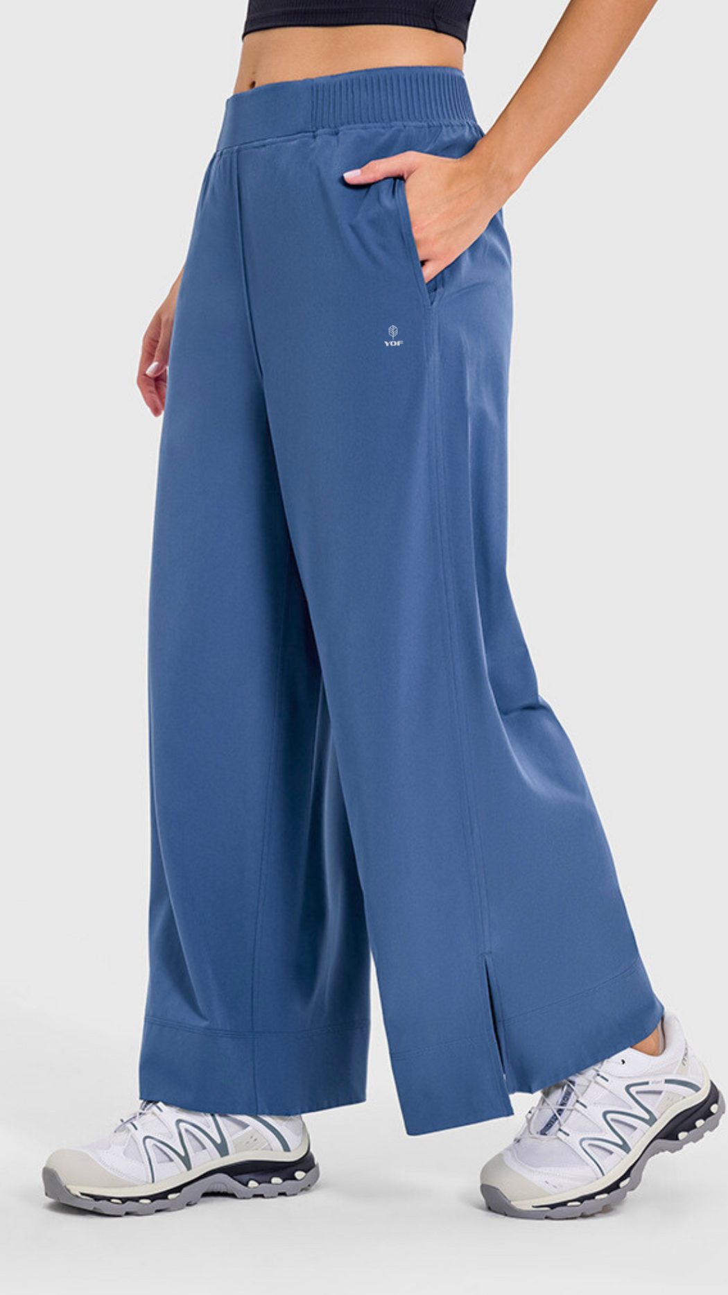 Wide Leg High Waist Super Soft Sports Cropped Pant (Asian Fit)