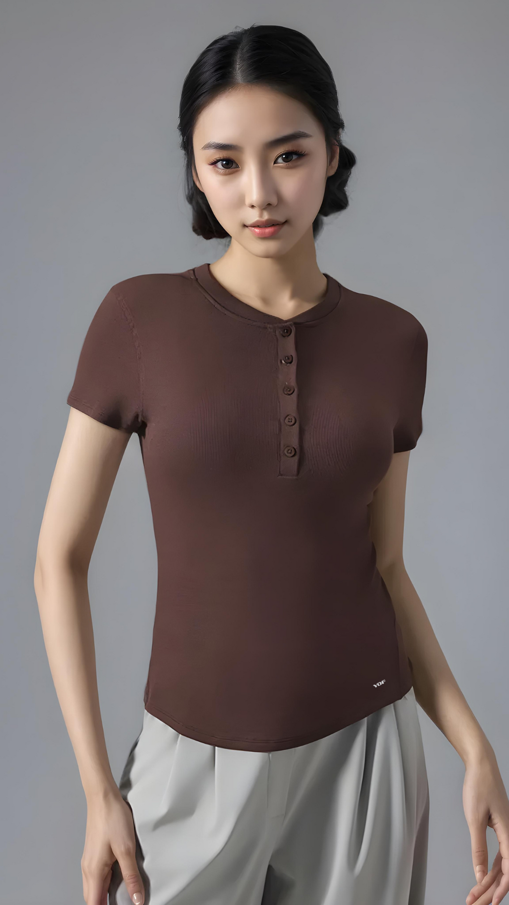 MODENA Henley Ribbed Tee