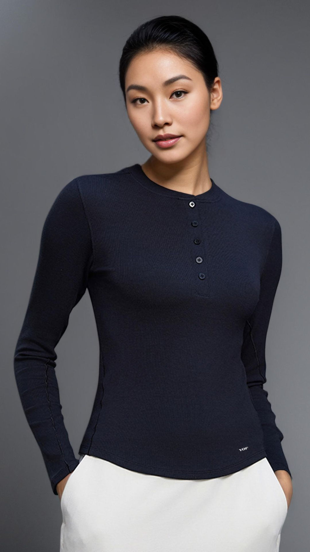 RIBRX Henley Long Sleeve Tee