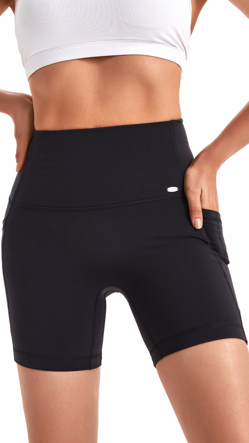 YOF Signature High Waisted  SculptFlow 6" Inseam Shorts Black
