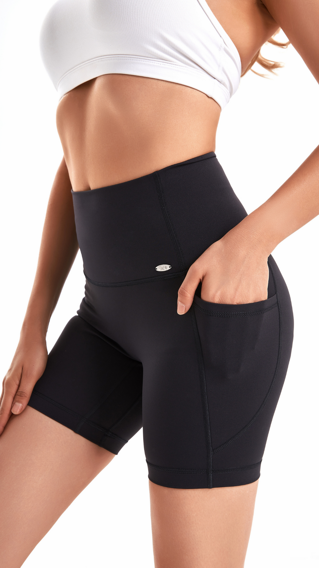 YOF Signature High Waisted  SculptFlow 6" Inseam Shorts Black