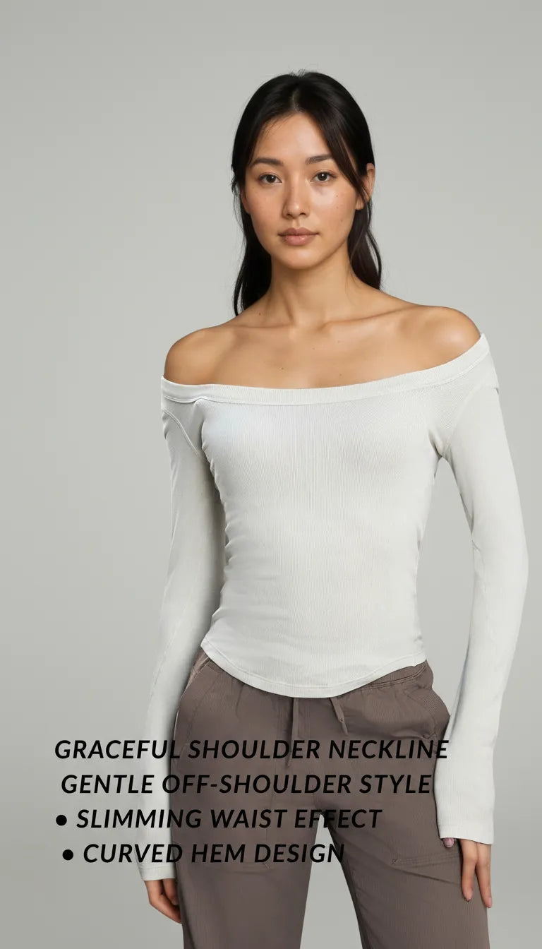 Evara Off-Shoulder Rib Top