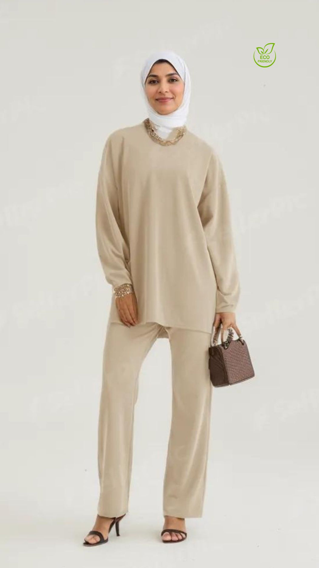 YOF Modest EcoEase Relaxed Fit Wide-Leg Modest Pants