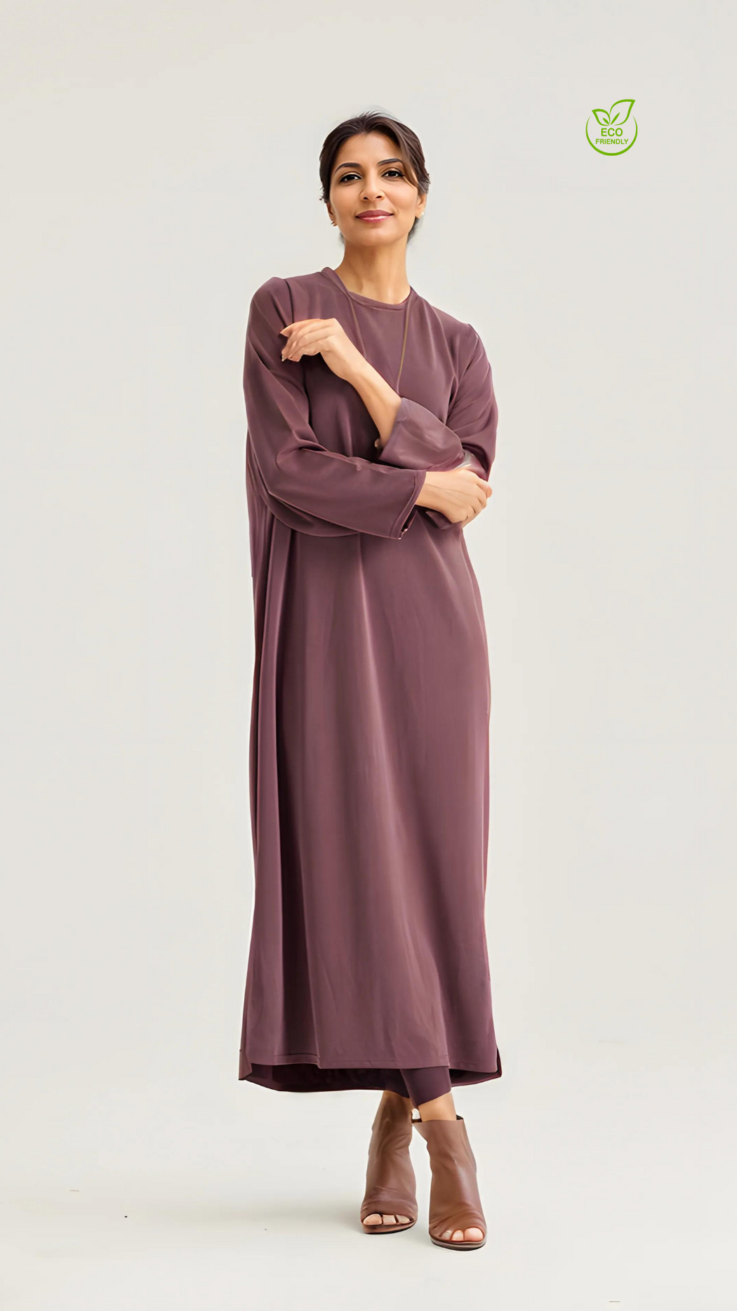 YOF Modest | Ultra-Long Loose Sweatshirt Dress with Side Slits