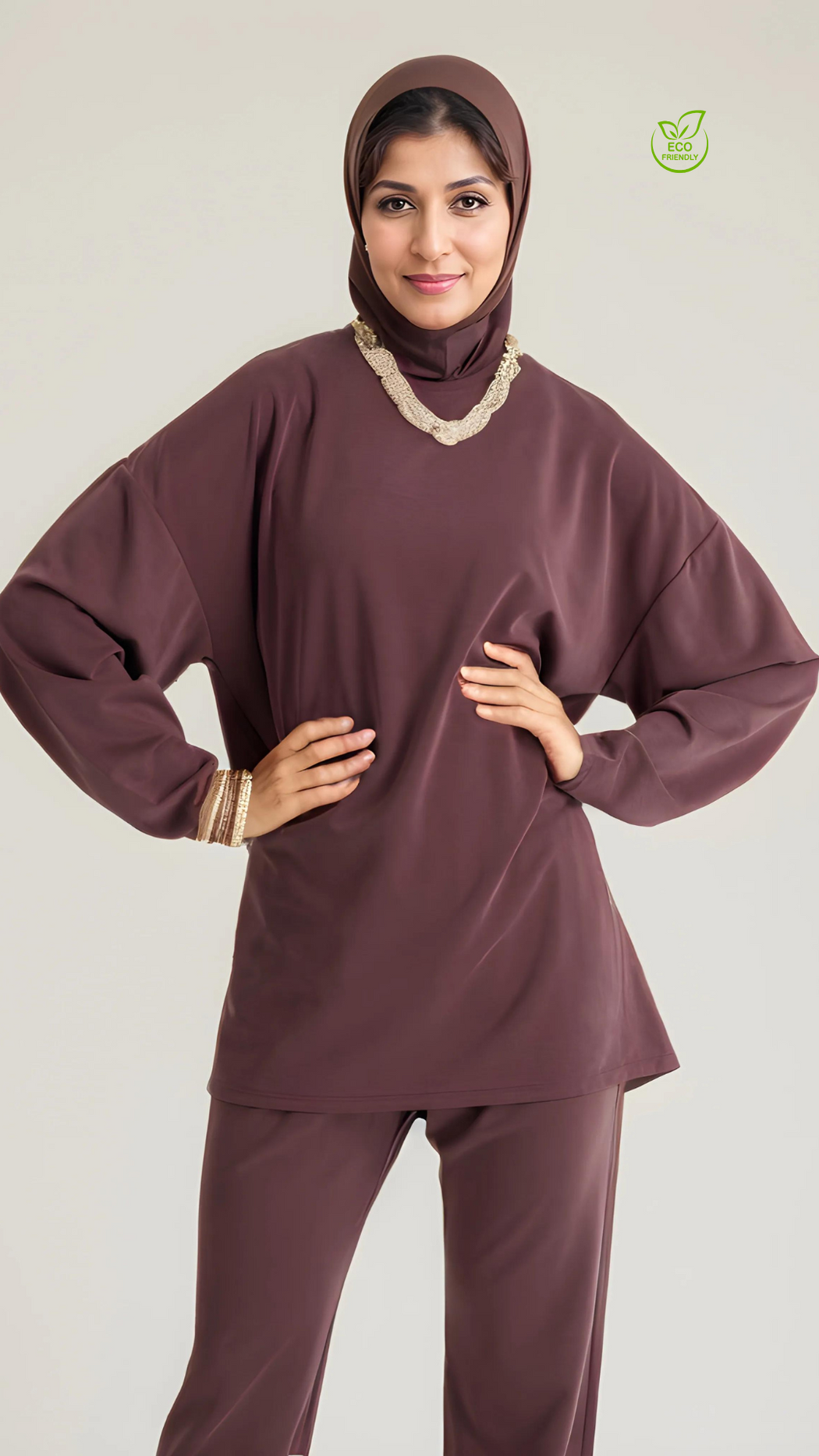 YOF Modest EcoEase Relaxed Fit Wide-Leg Modest Pants