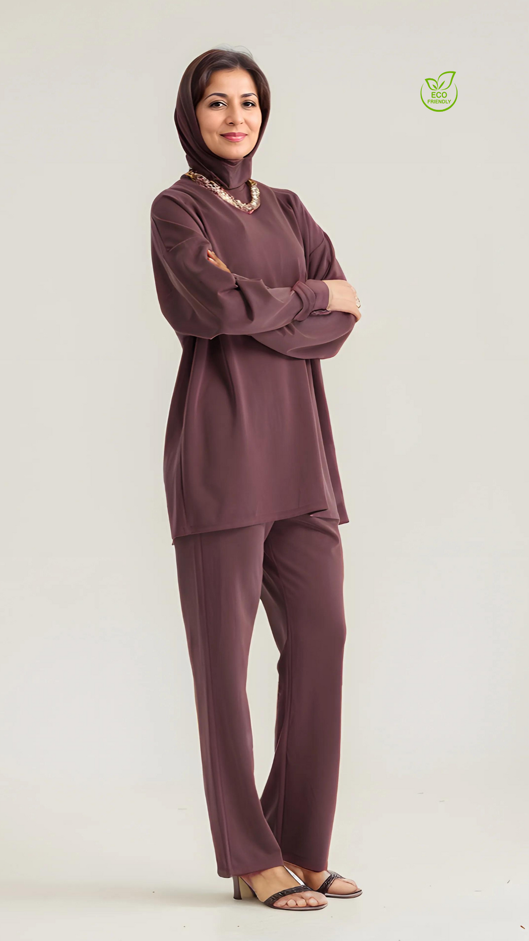 YOF Modest EcoEase Relaxed Fit Wide-Leg Modest Pants