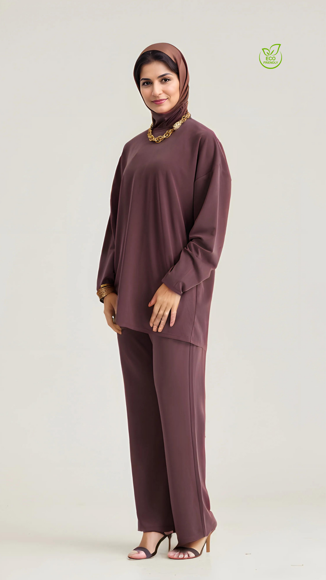 YOF Modest EcoEase Relaxed Fit Wide-Leg Modest Pants