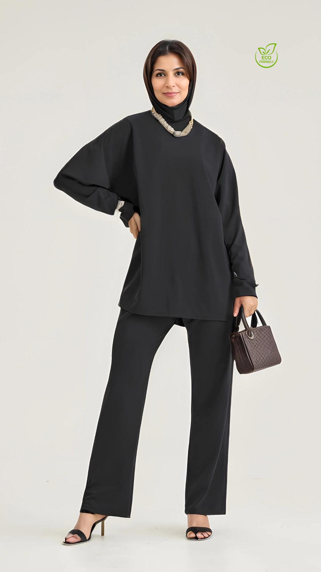 YOF Modest EcoEase Relaxed Fit Wide-Leg Modest Pants