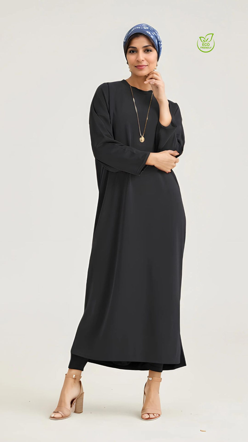 YOF Modest | Ultra-Long Loose Sweatshirt Dress with Side Slits