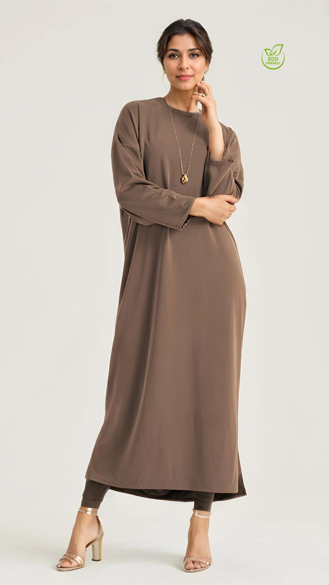 YOF Modest | Ultra-Long Loose Sweatshirt Dress with Side Slits