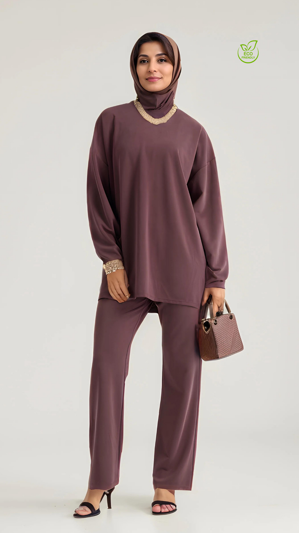 YOF Modest EcoEase Relaxed Fit Wide-Leg Modest Pants