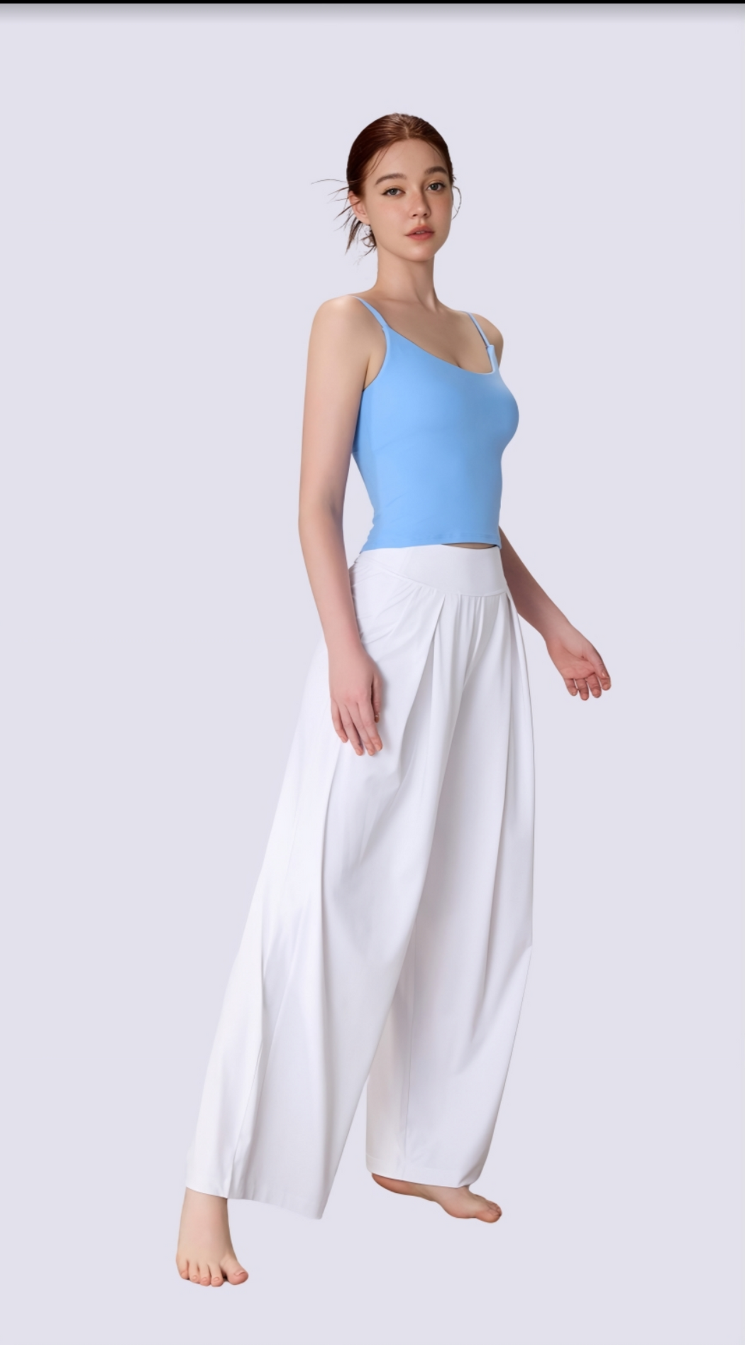 Elegance High Waist Fold Front Wide Leg Pants