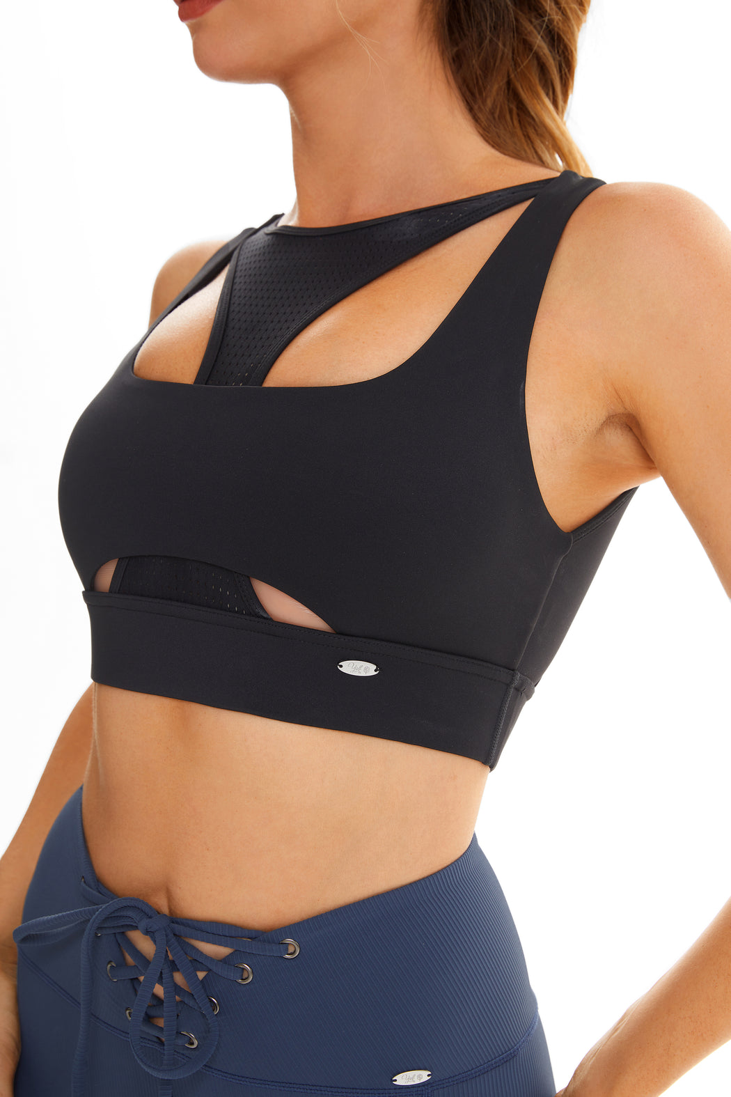 Ultra Hold High Neck Mesh Sports Bra Top
