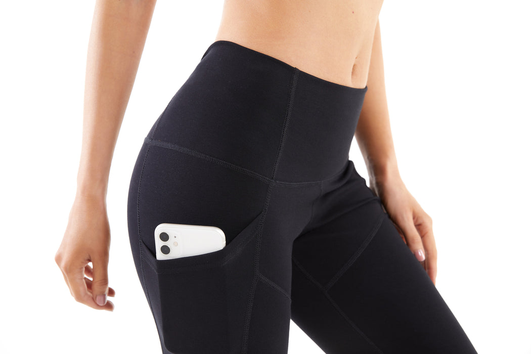 High Waisted Bamboo Legging with Side Pockets and Contour Seaming | YOF Athletica