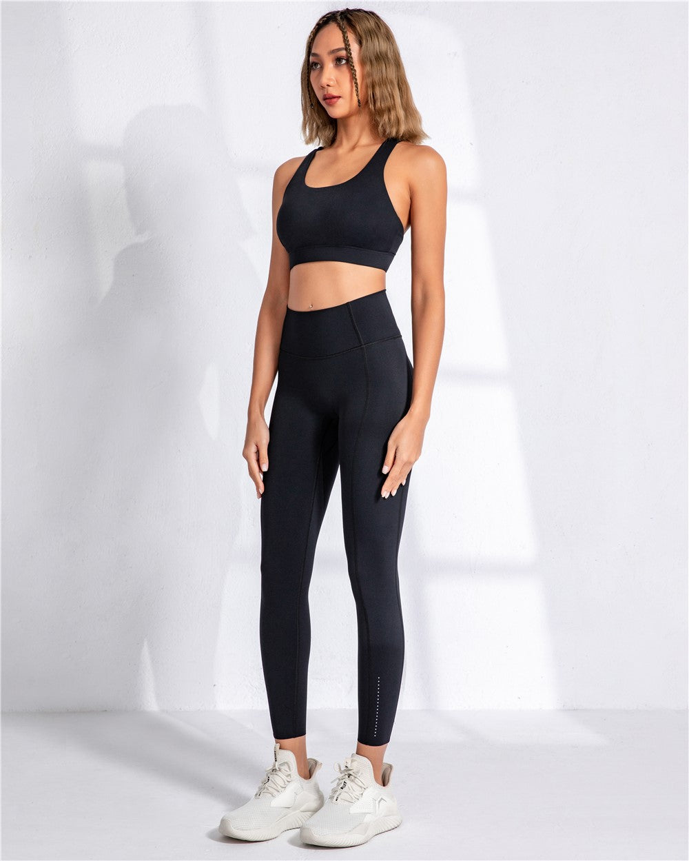 High Waist Adjustable Length Breathe Leggings Black