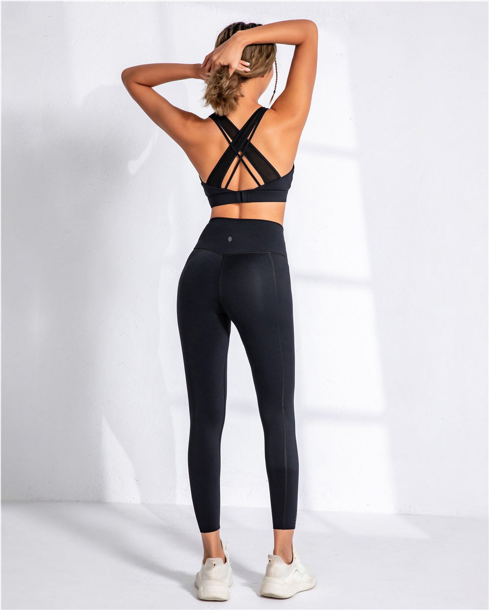 High Waist Adjustable Length Breathe Leggings Black