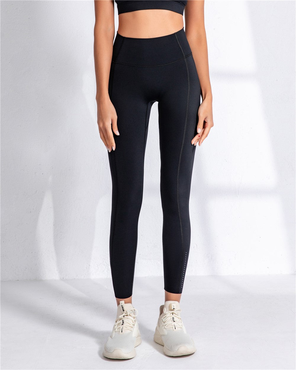 High Waist Adjustable Length Breathe Leggings Black