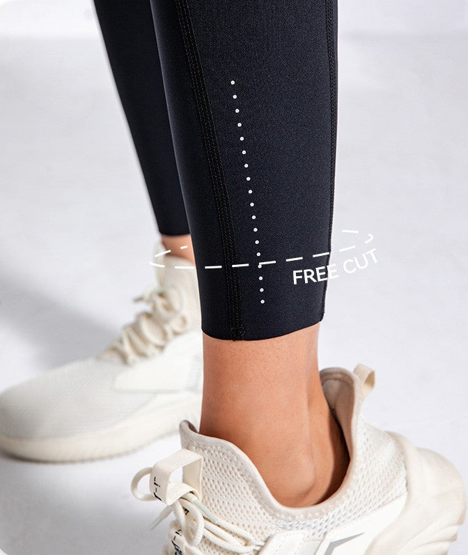 High Waist Adjustable Length Breathe Leggings Black