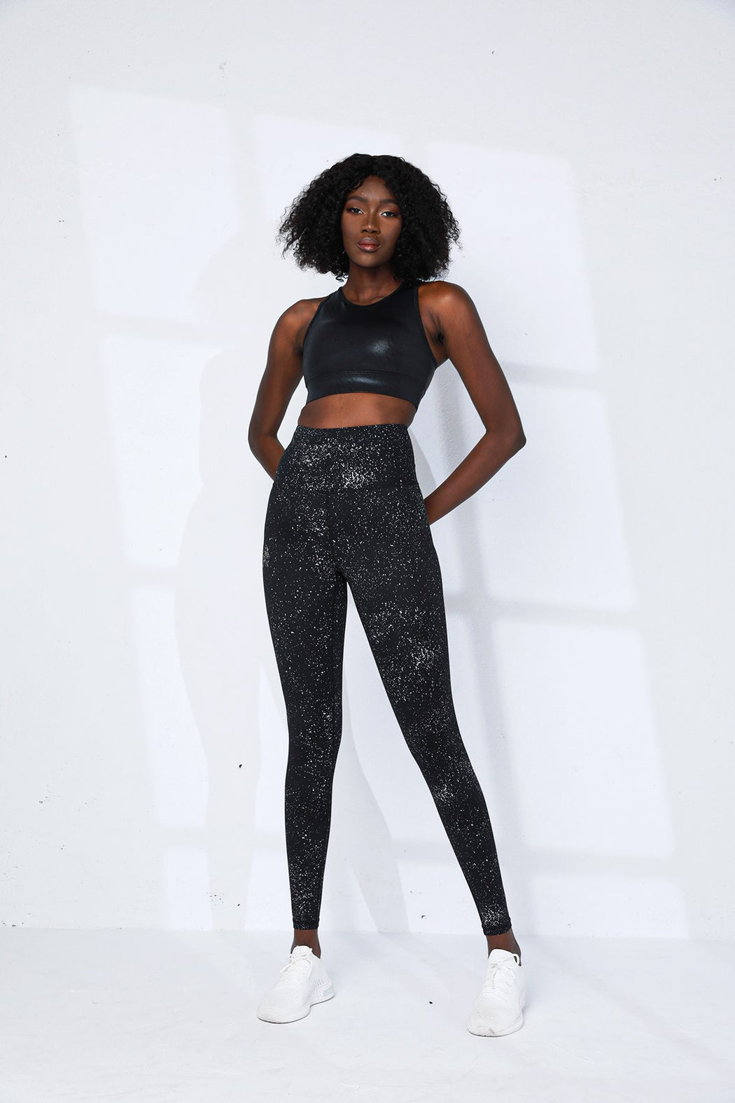 High Waist DIVA Active Silver Glitter Leggings