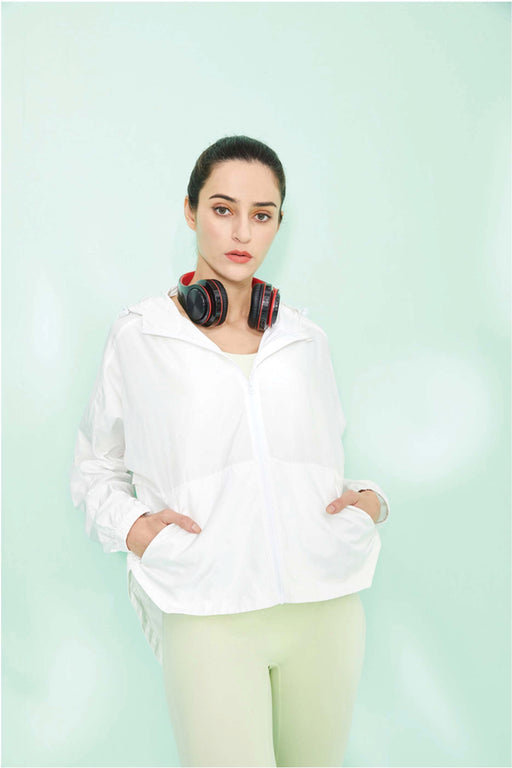 Sports Hooded Full Zip Top UV Protection Jackets