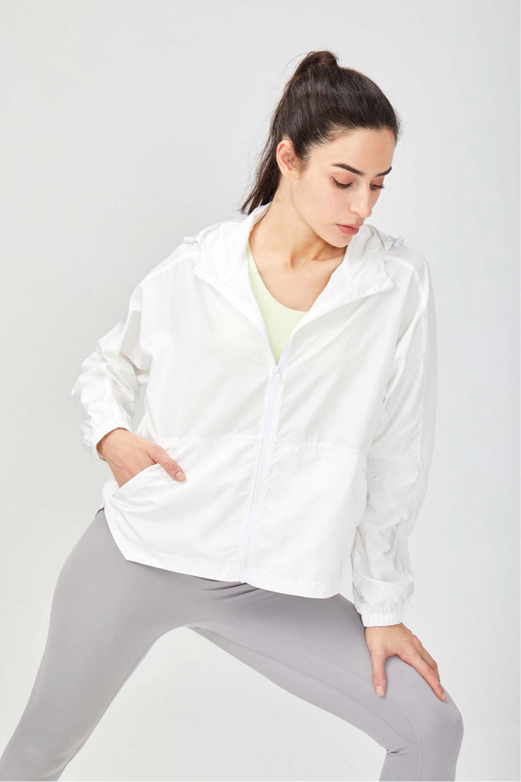 Sports Hooded Full Zip Top UV Protection Jackets