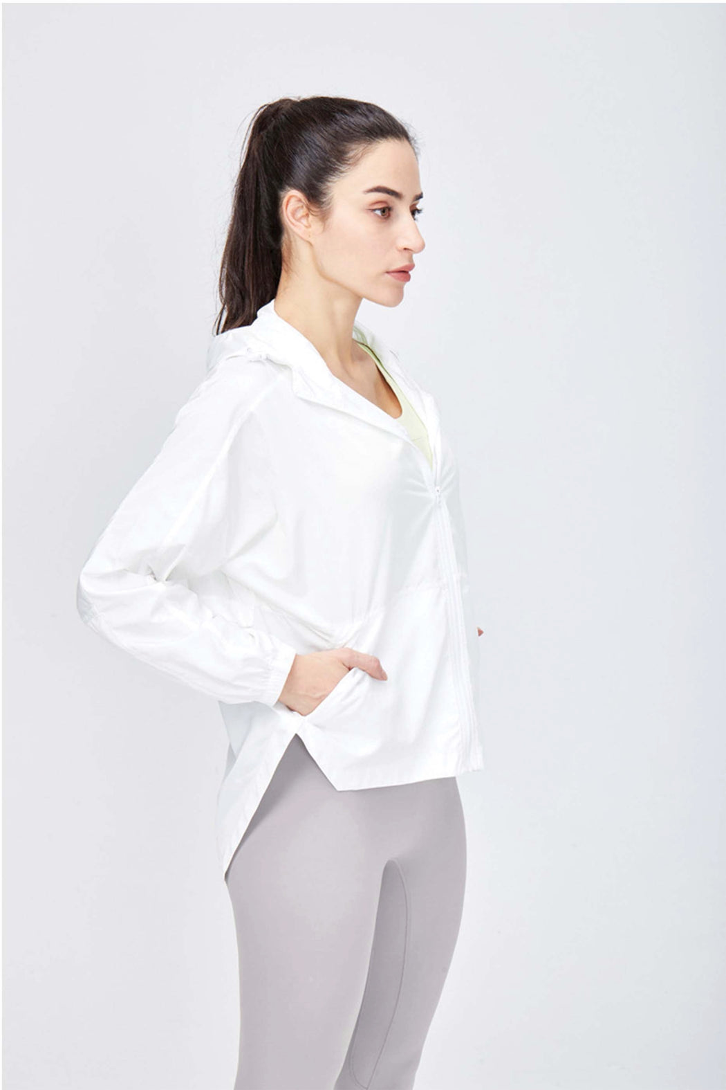 Sports Hooded Full Zip Top UV Protection Jackets