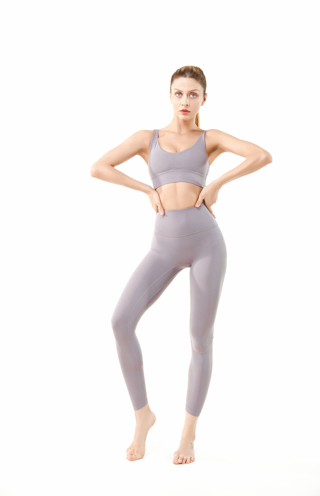 MOVE U-Scoop Neckline Skin Color Activewear Sets (Top and Bottom)