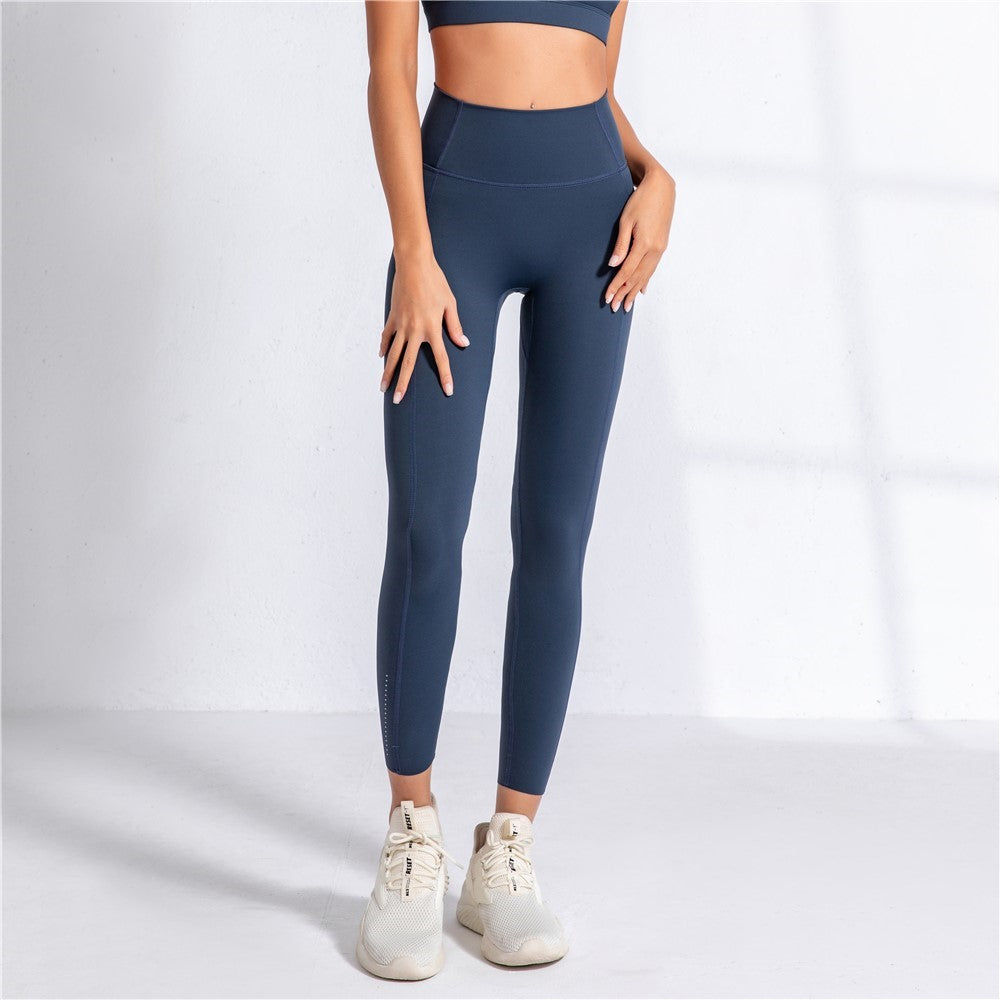 High Waist Adjustable Length Breathe Leggings Navy Blue