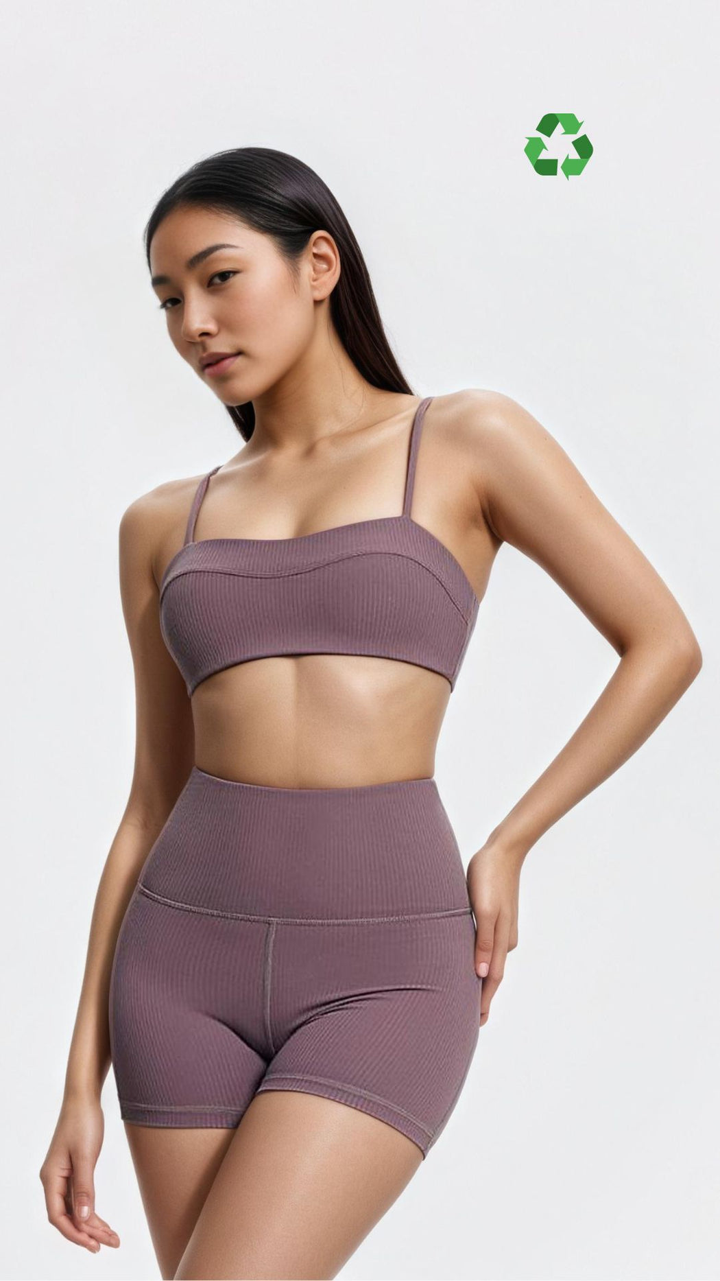 EcoLuxe Rib Strappy Bra
