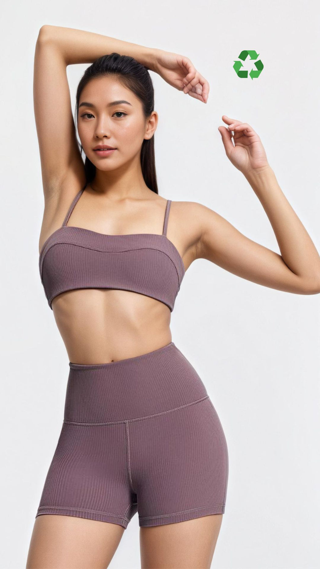 EcoLuxe Rib Strappy Bra